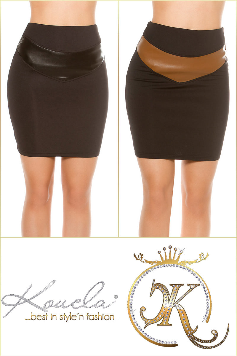 Seksowna mini spódniczka w talii Leatherlook
