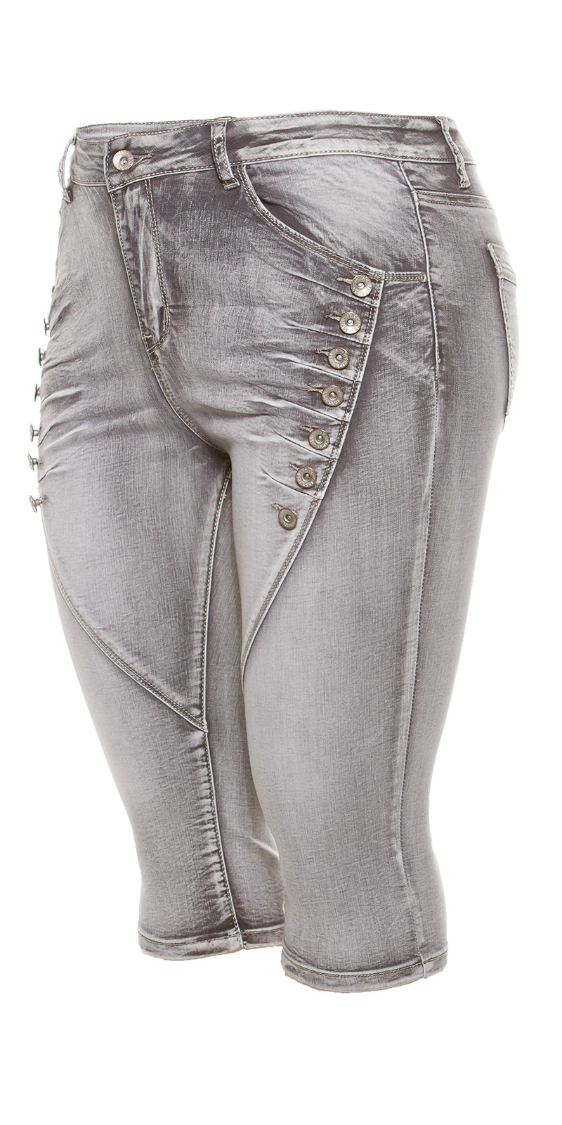 Rozmiar dla krągłych dziewczyn! Modne jeansy Capri do kolan