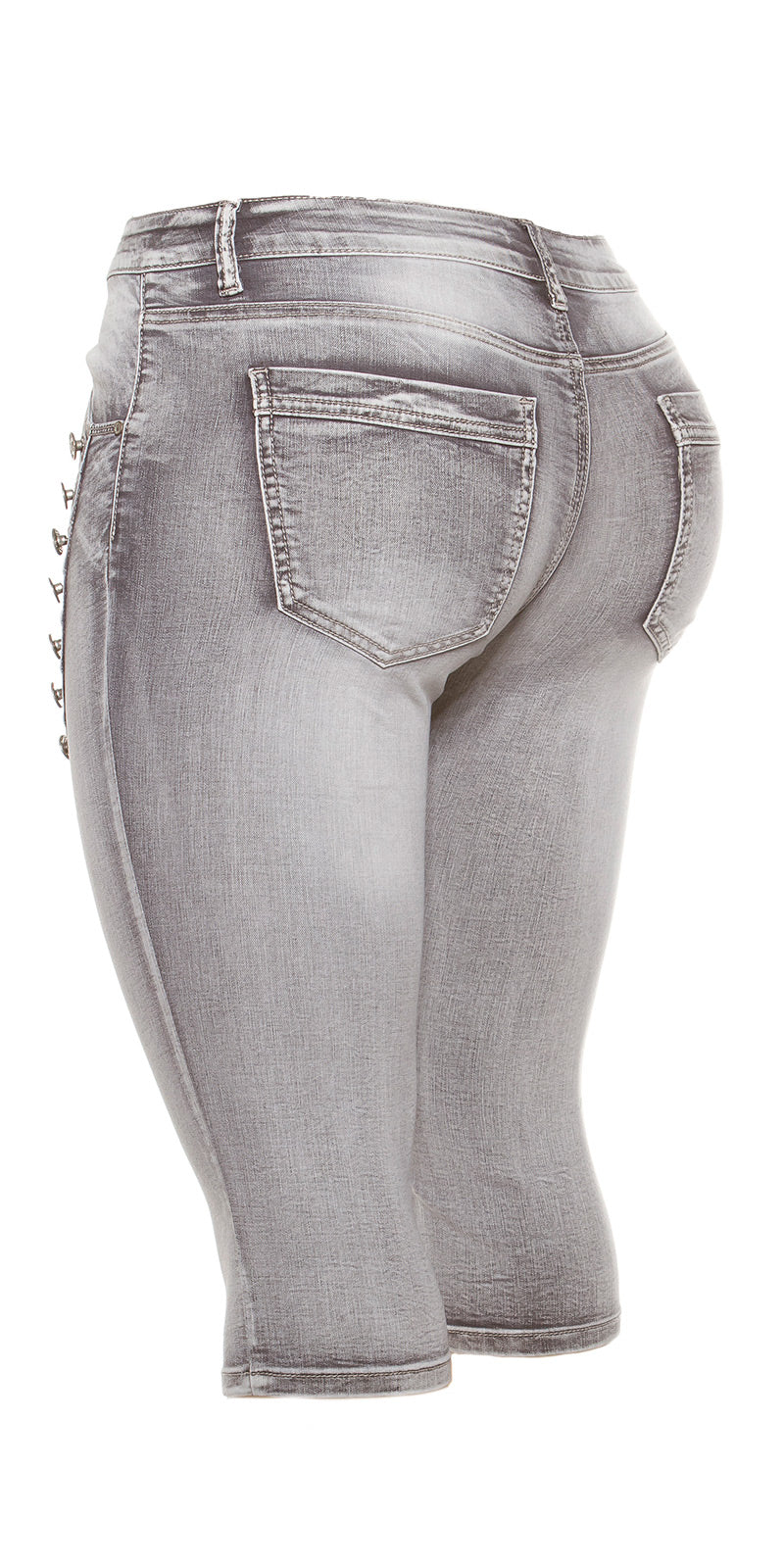 Rozmiar dla krągłych dziewczyn! Modne jeansy Capri do kolan