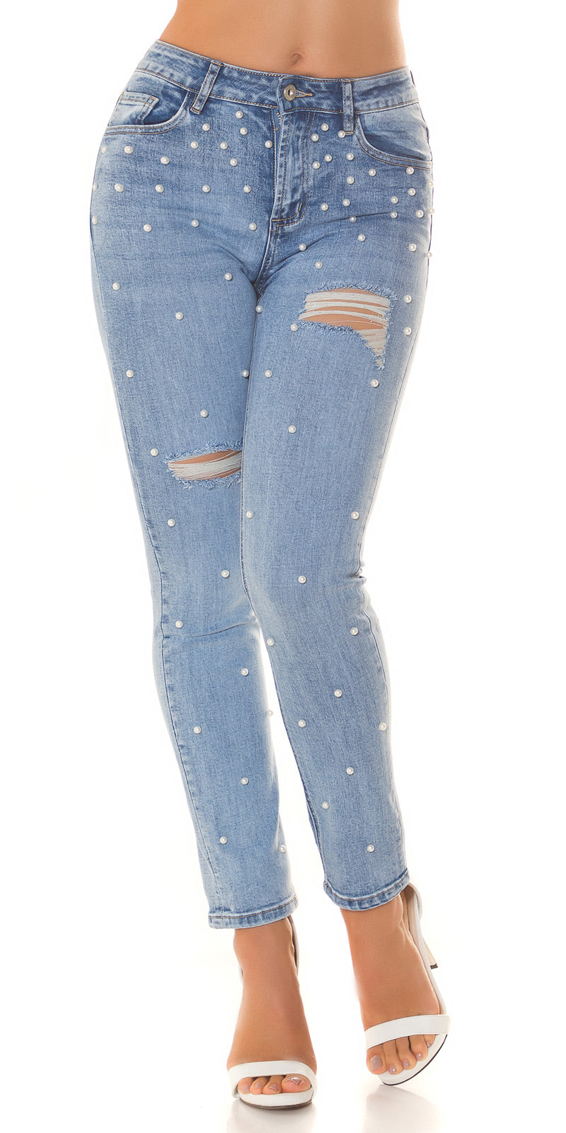 Seksowne jeansy z perełkami - Musthave Statement Jeans