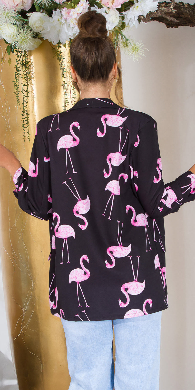 Seksowna marynarka "Flamingo" z drapowanymi rękawami