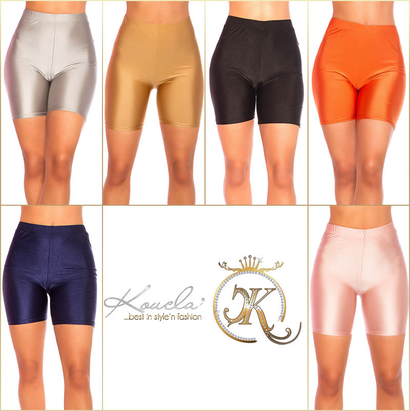Seksowne błyszczące spodenki bikershorts Kim style