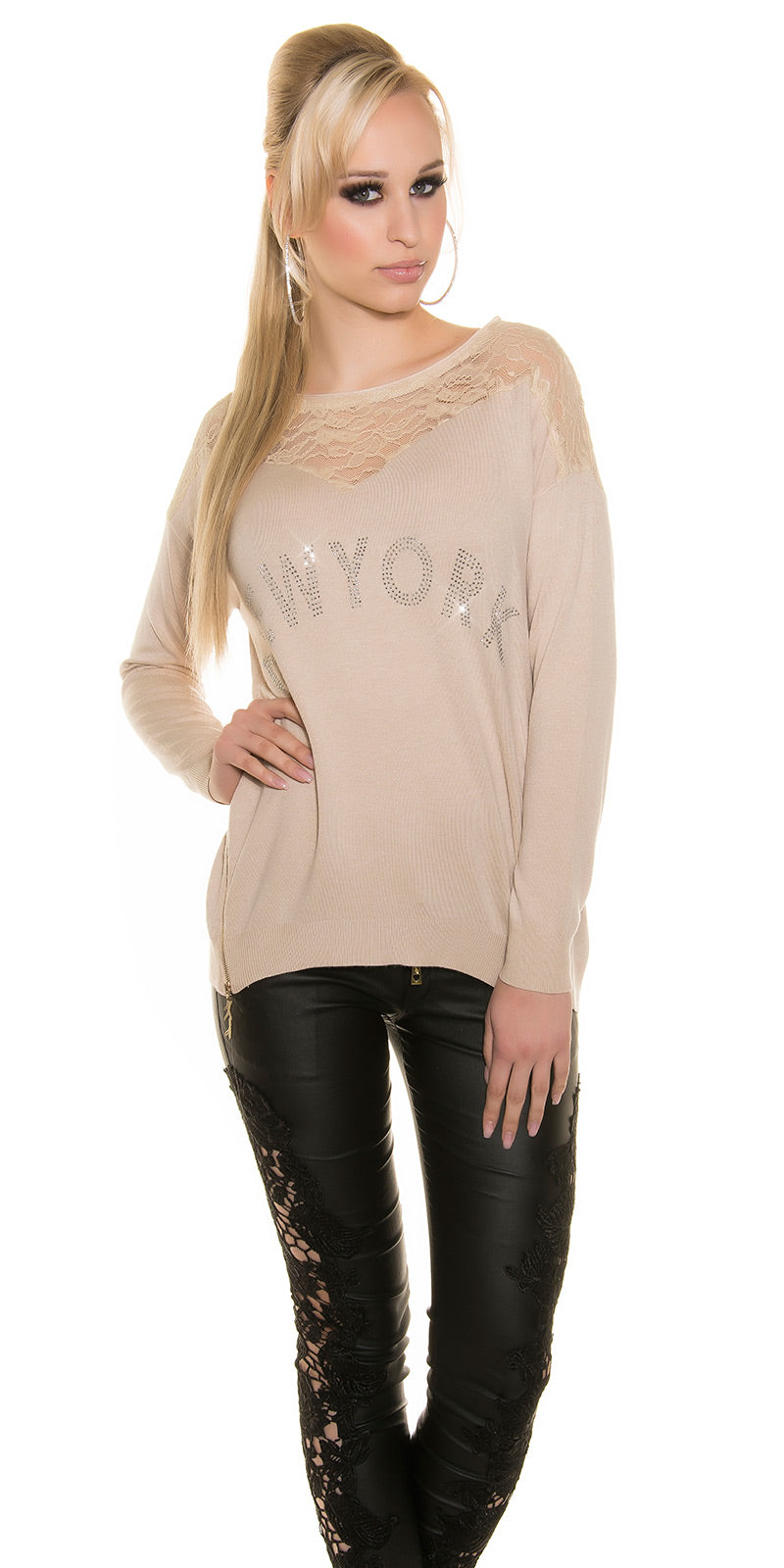Modne pulli NEWYORK z dżetami
