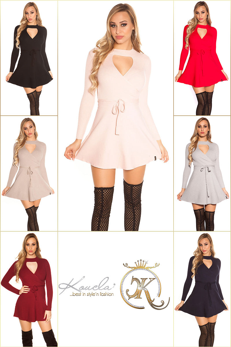 Seksowna sukienka z dzianiny w stylu "wrap look