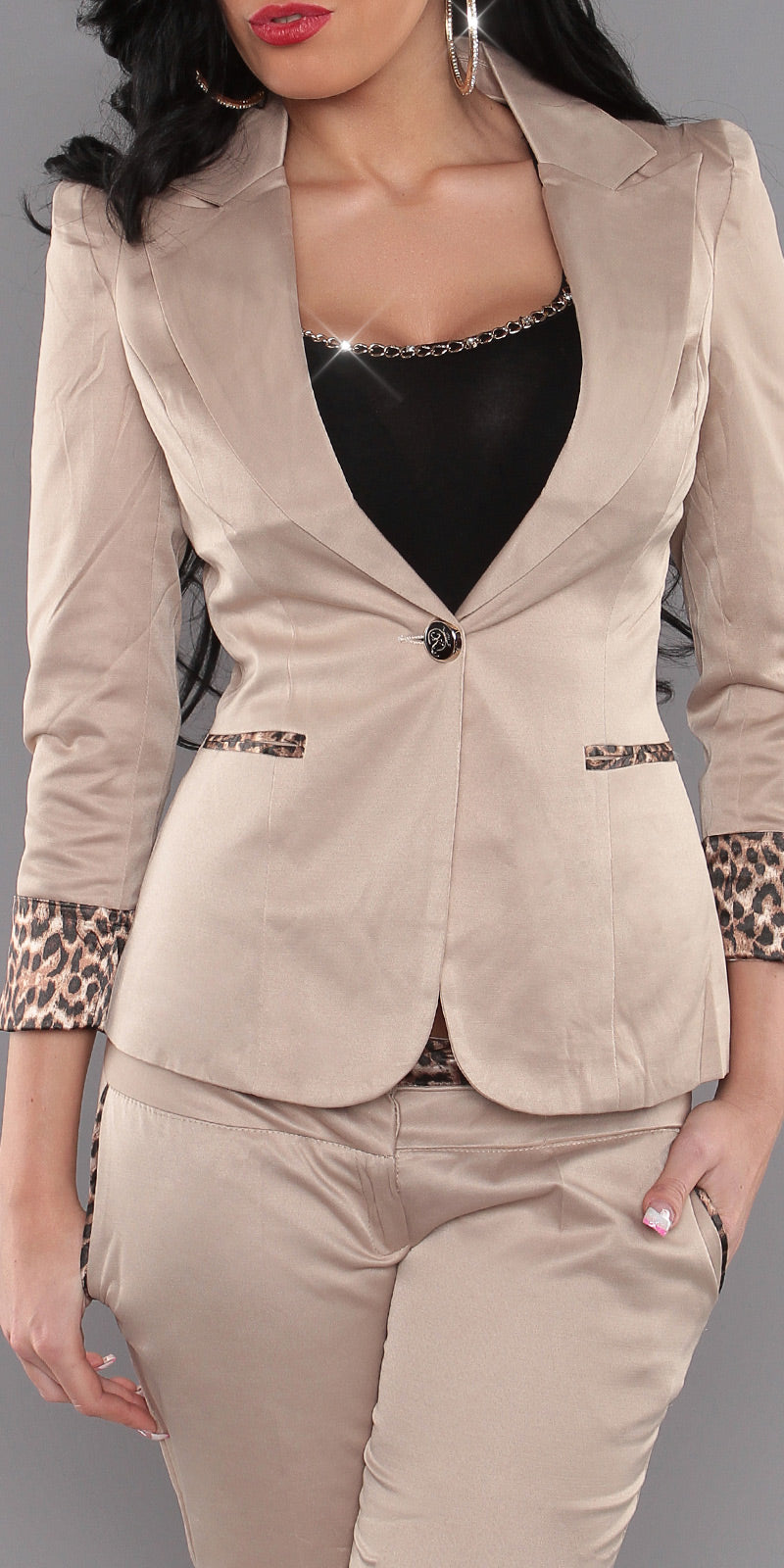 Sexy KouCla-Blazer z nadrukiem Leoprint