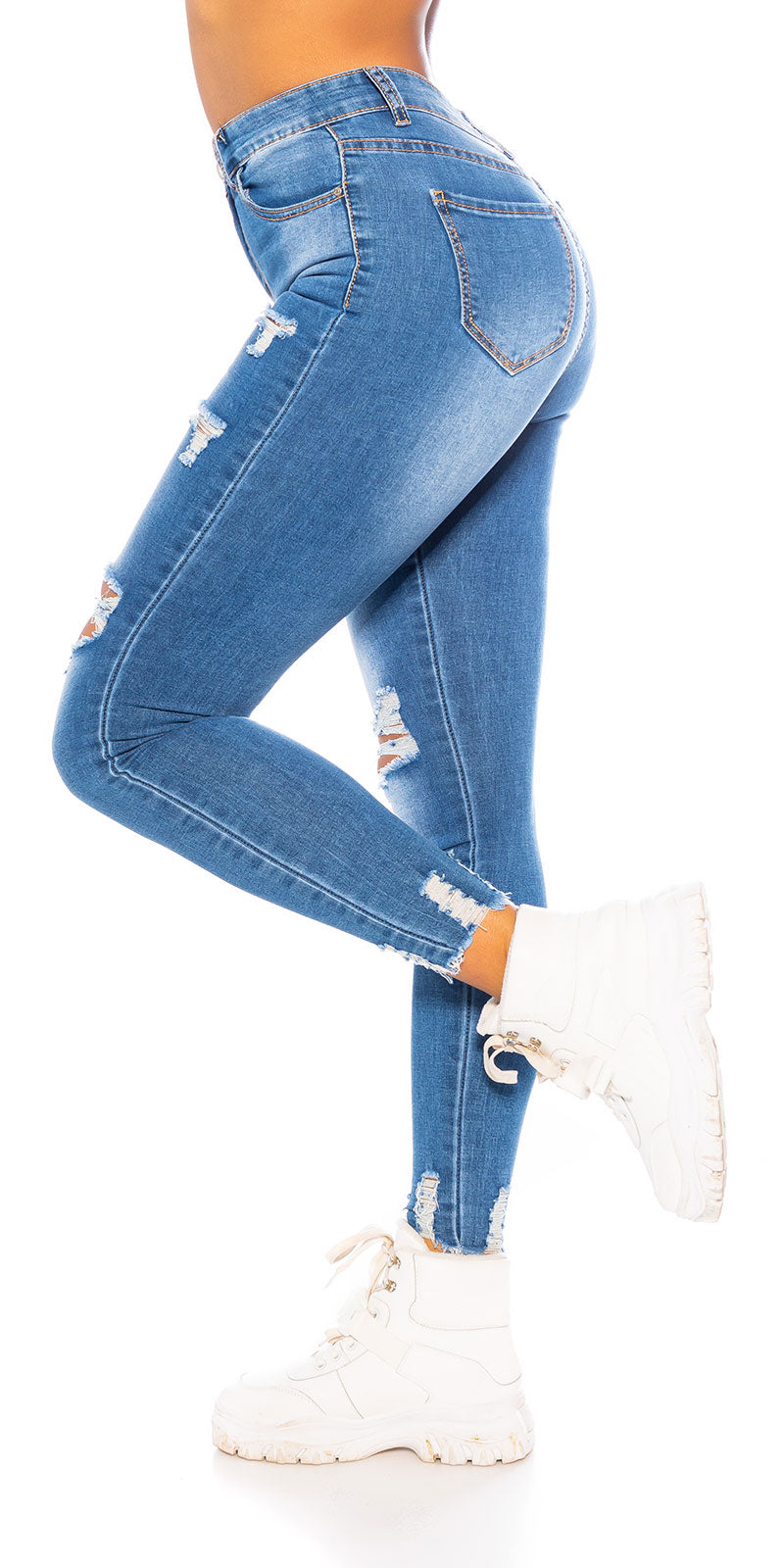 Seksowne jeansy skinny z wysokim stanem