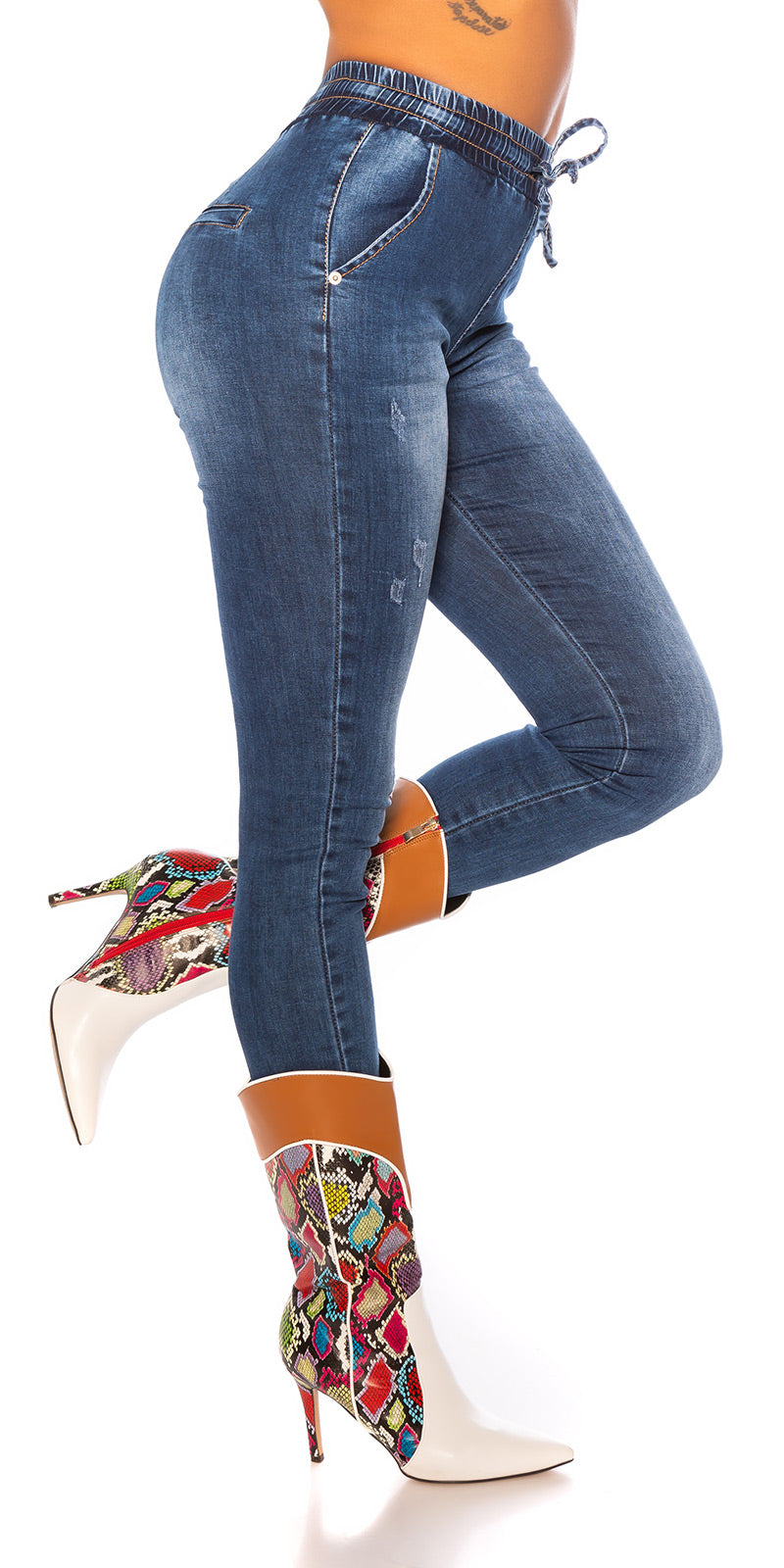 Seksowne jeansy skinny z wysokim stanem