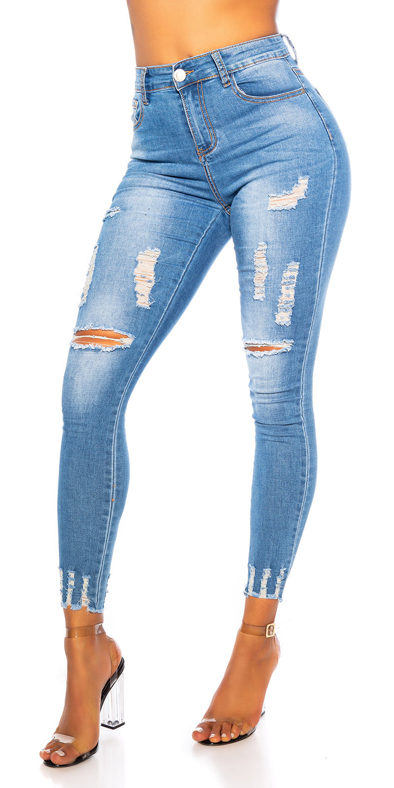 Sexy Skinny Highwaist Jeans Used-Look