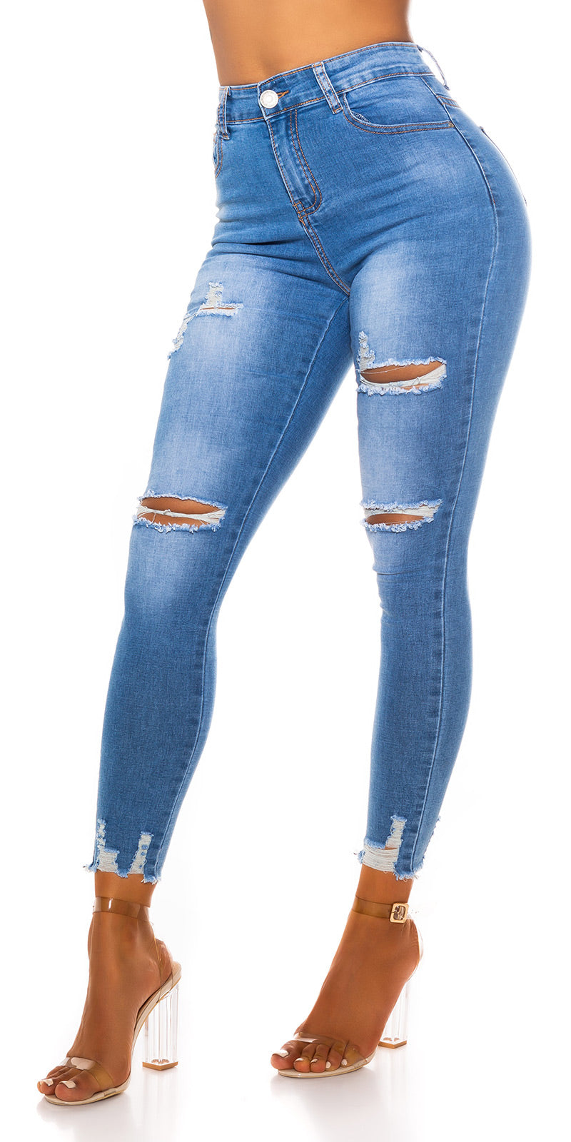 Seksowne dżinsy z wysokim stanem Slim Fit