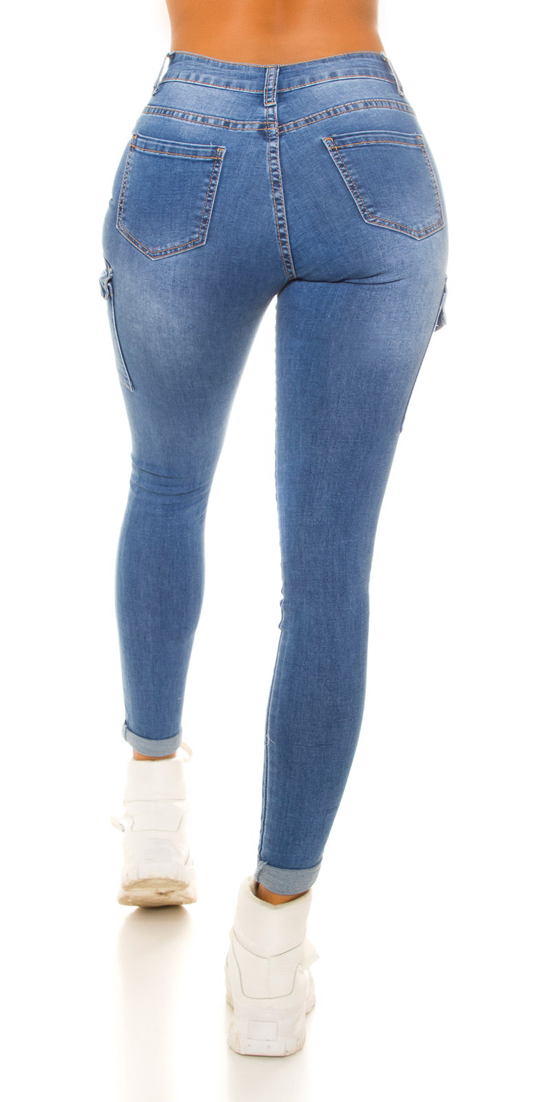 Sexy Push-Up CargoJeans z bocznymi kieszeniami