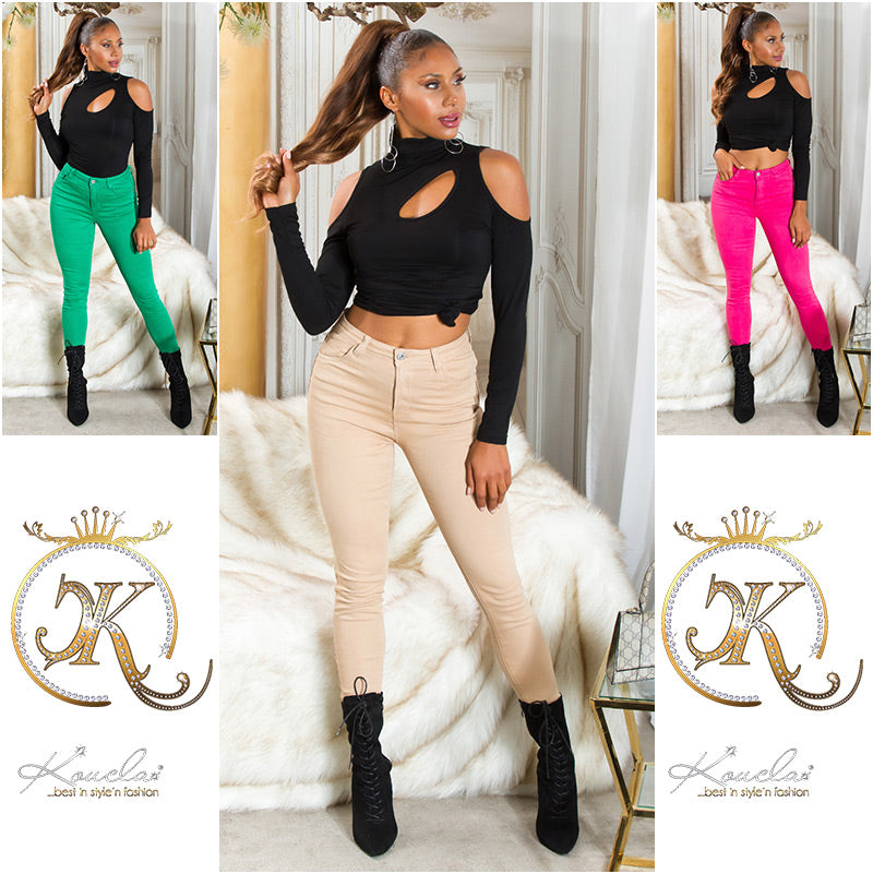 Seksowne jeansy skinny z wysokim stanem i push-upem