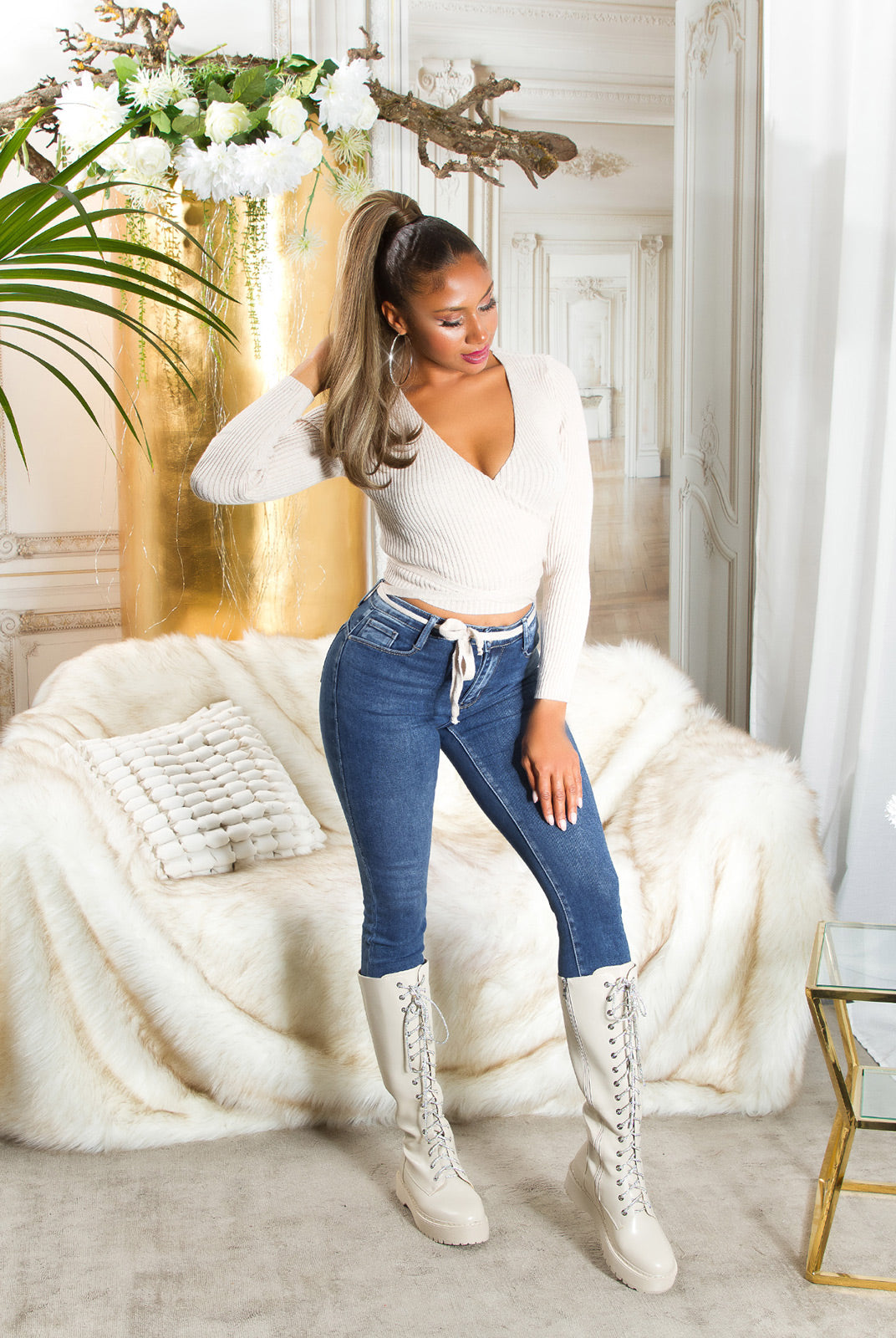 Podstawowe jeansy Skinny z efektem push up