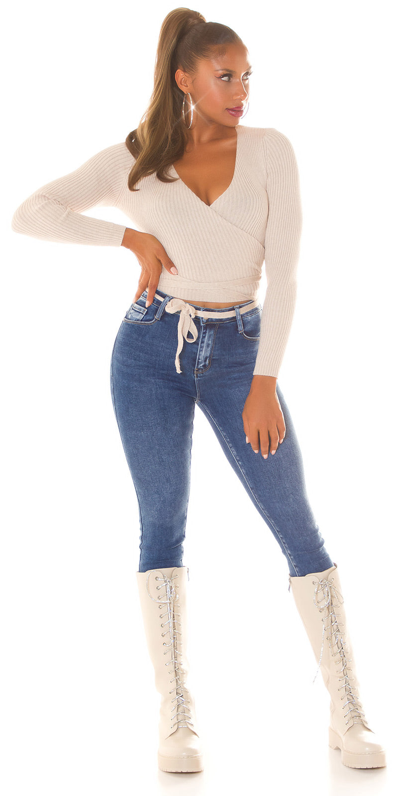 Podstawowe jeansy Skinny z efektem push up