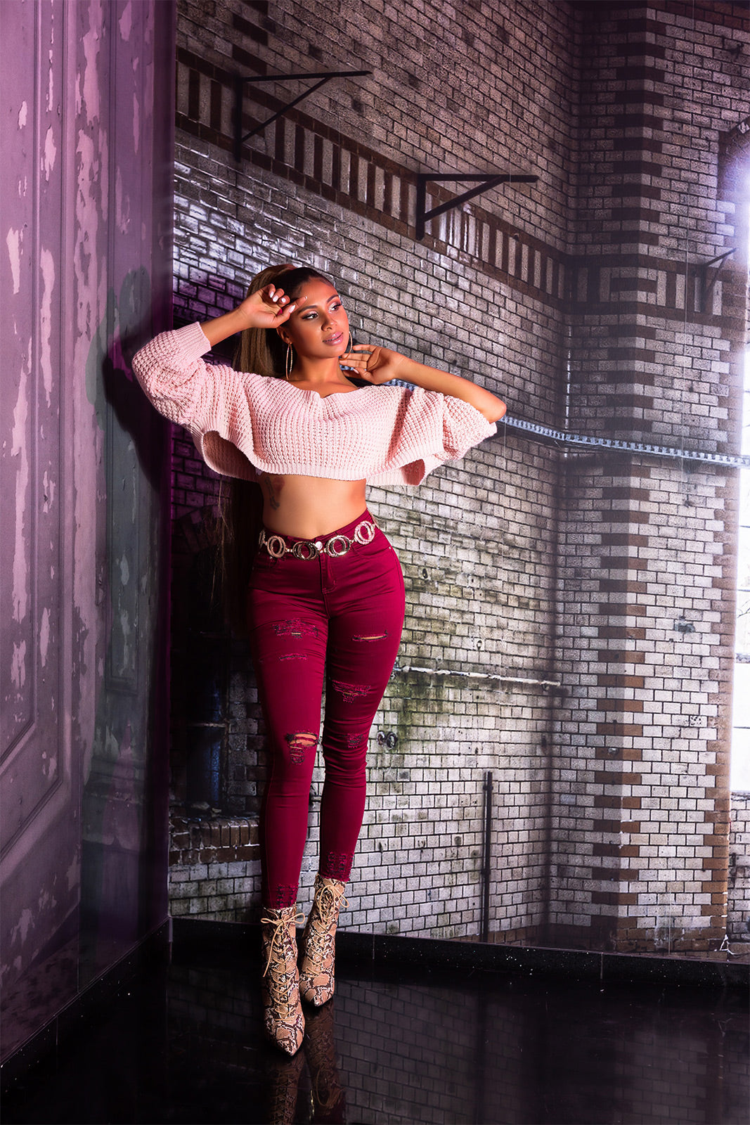 Seksowne jeansy skinny z przetarciami