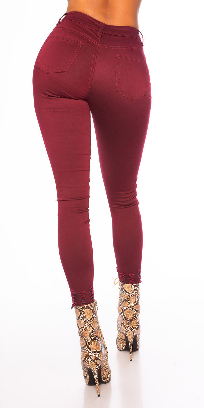 Seksowne jeansy skinny z przetarciami