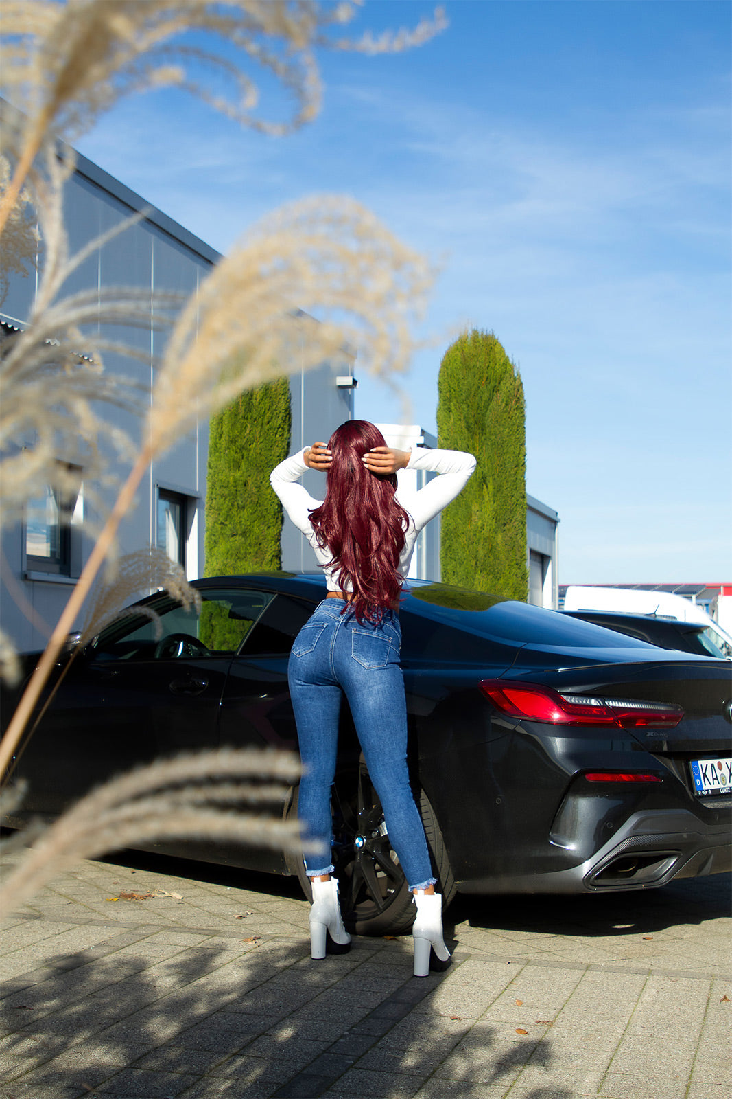 Seksowne jeansy z wysokim stanem push-up
