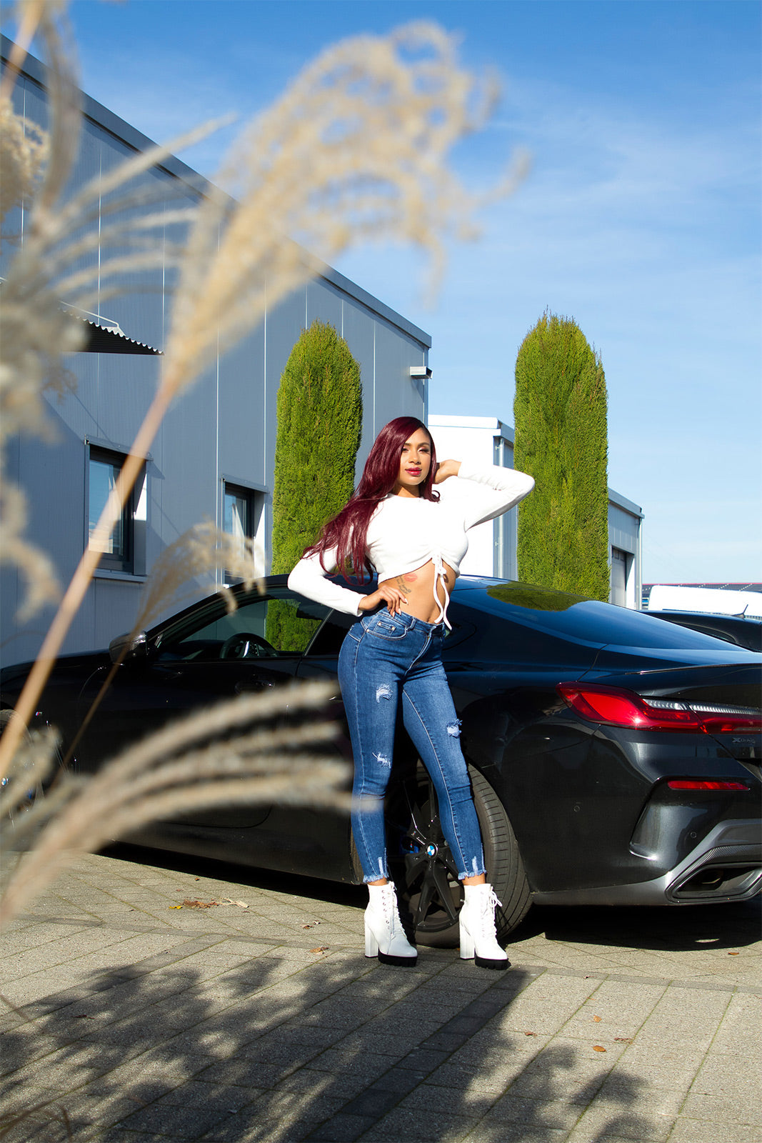 Seksowne jeansy z wysokim stanem push-up
