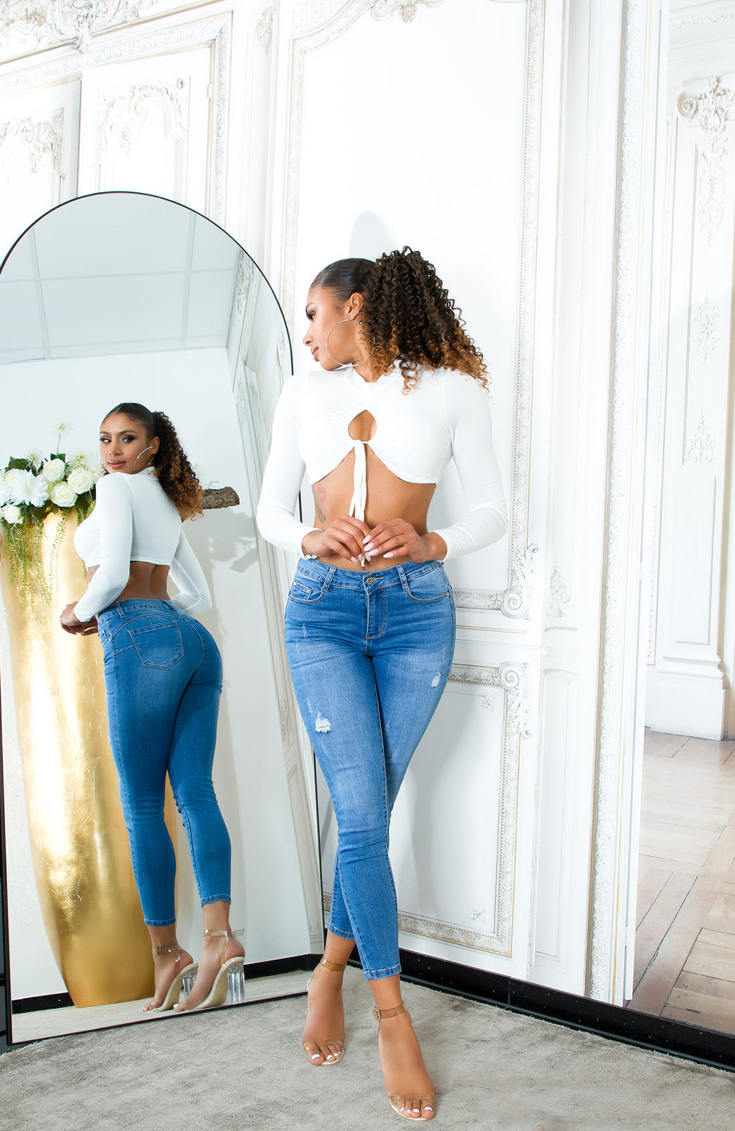 Seksowny push up używany wygląd Jeans