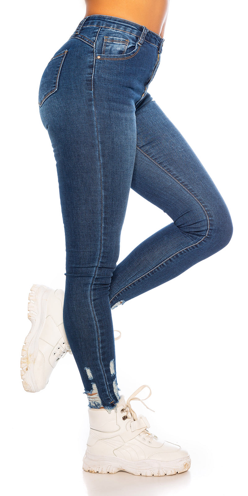 Seksowne jeansy skinny z wysokim stanem
