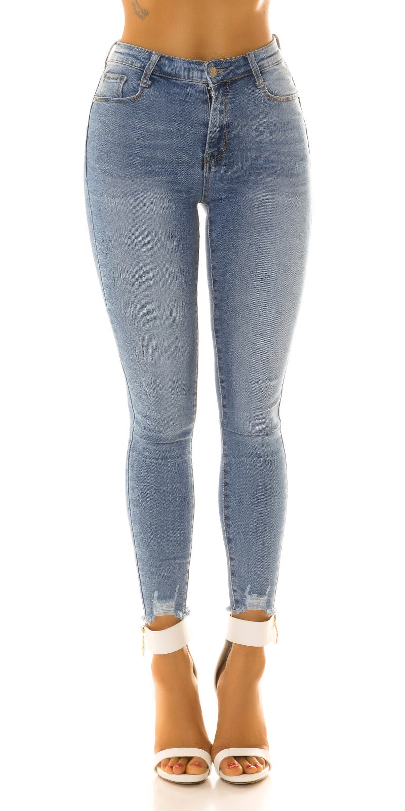 Sexy Musthave Jeansy z wysokim stanem i push-upem Used Look