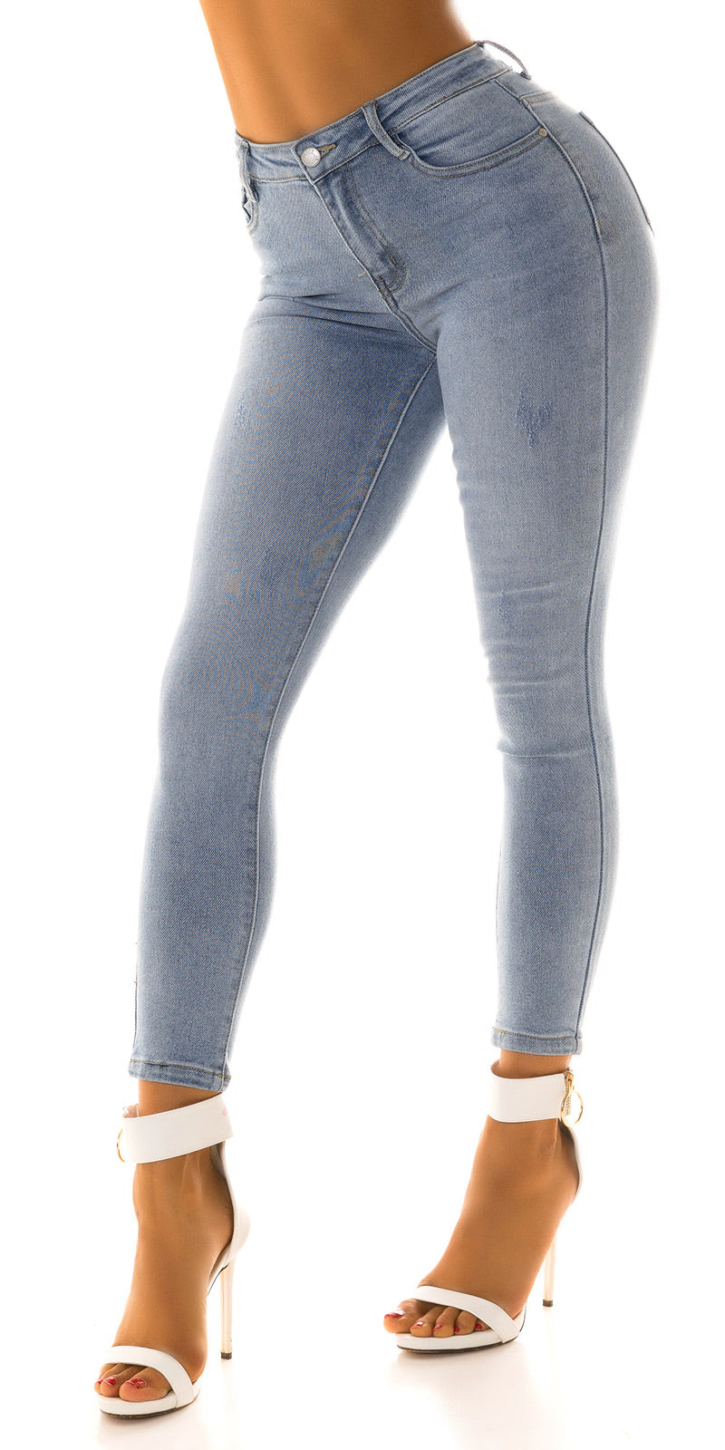 Seksowne jeansy skinny z wysokim stanem i push-upem