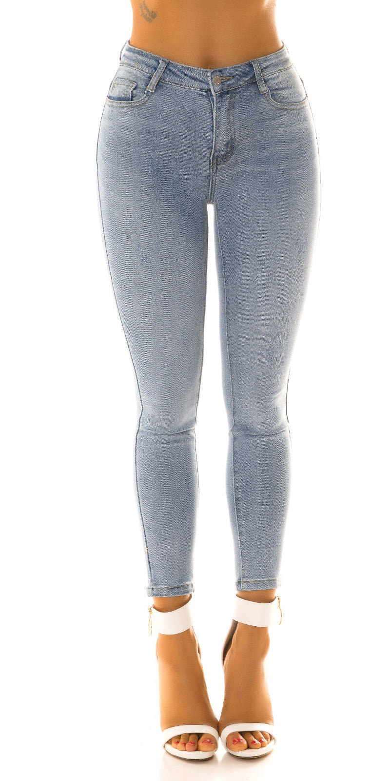 Seksowne jeansy skinny z wysokim stanem i push-upem
