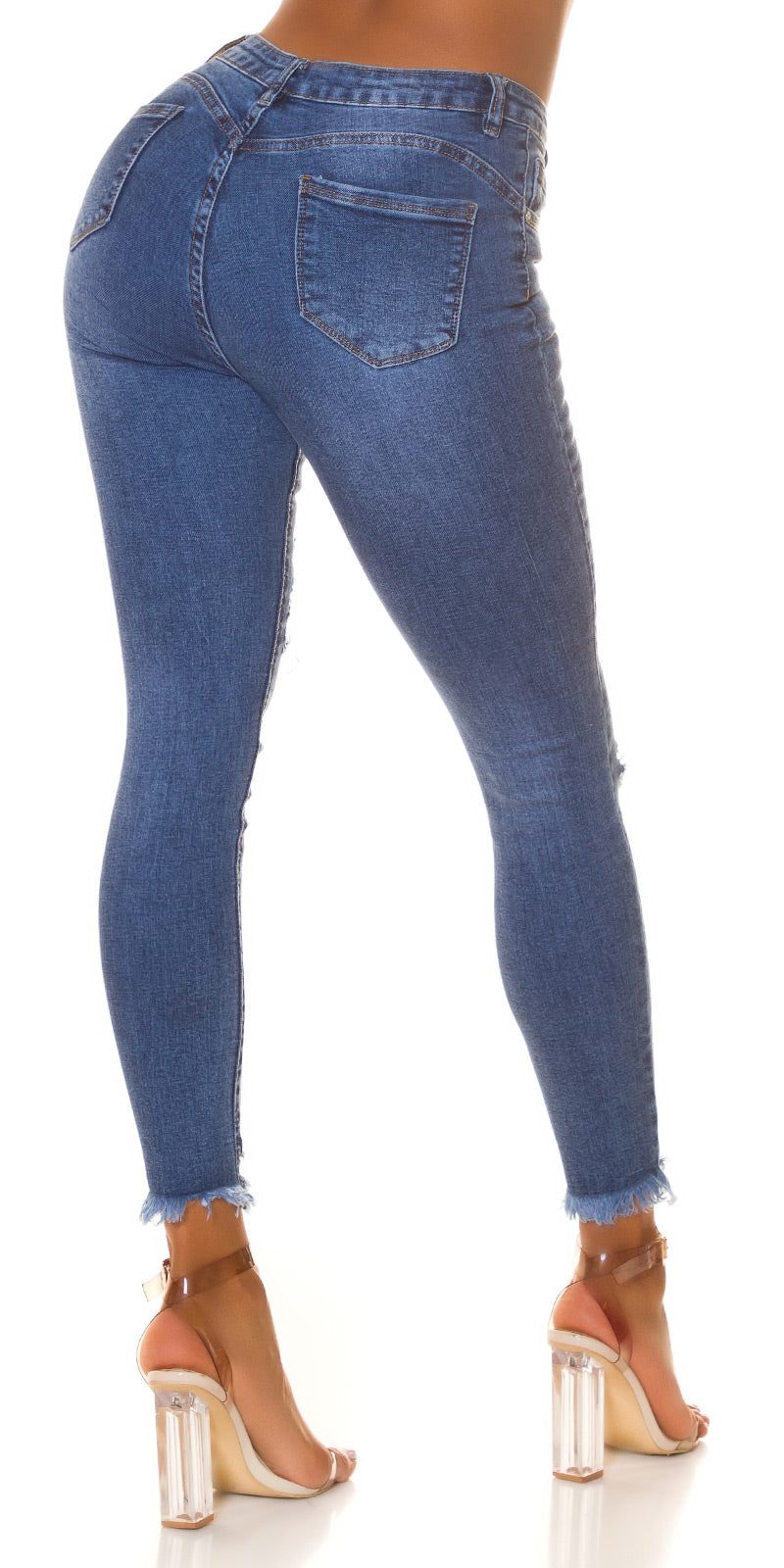 Seksowne dżinsy skinny z wysokim stanem