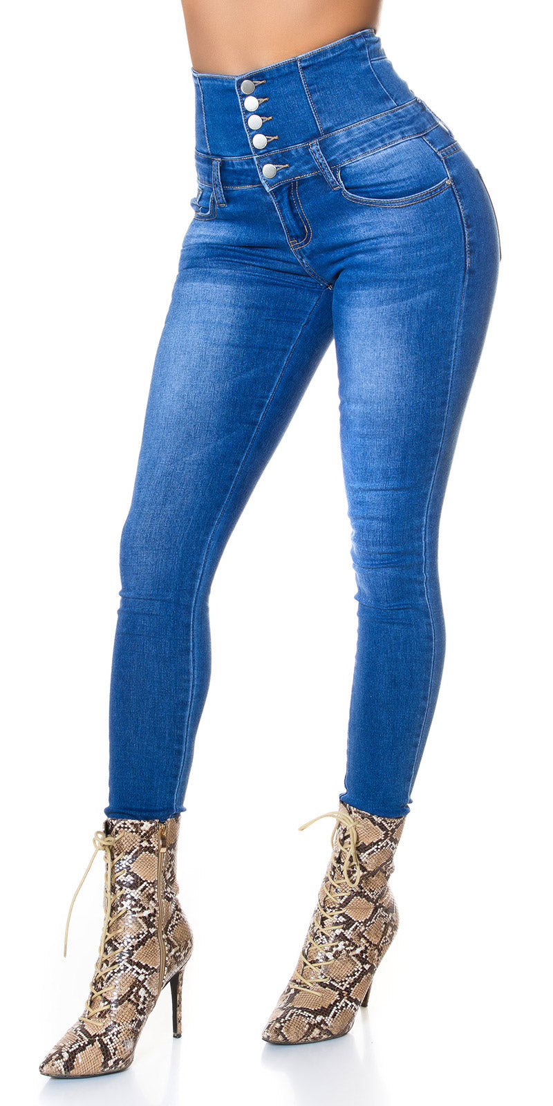 Seksowne jeansy skinny z wysokim stanem