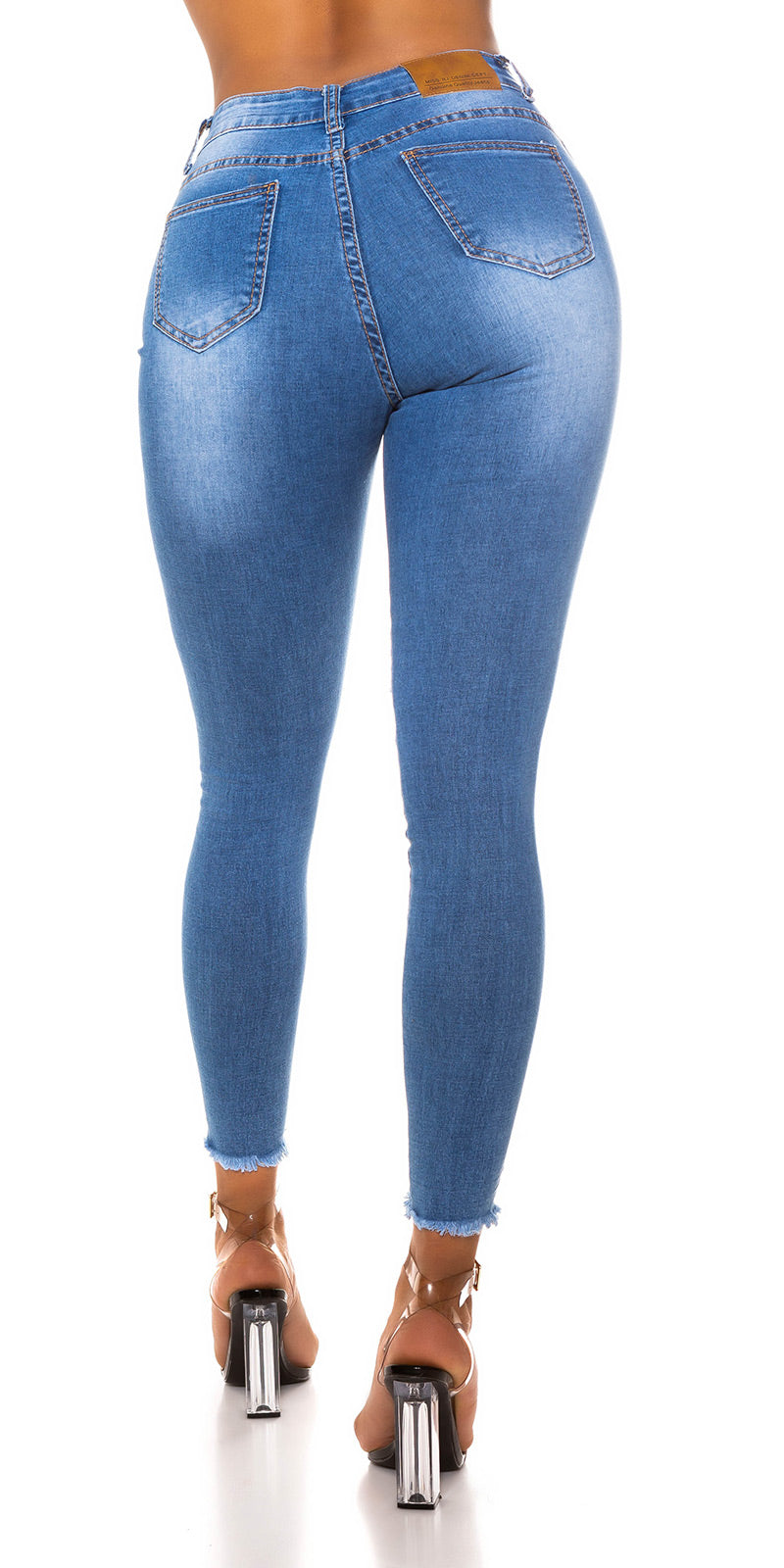 Seksowne jeansy Skinny Used Look