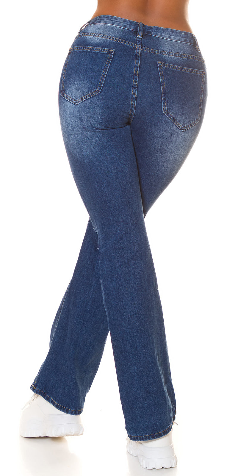 Seksowne jeansy Bootcut z wysokim stanem