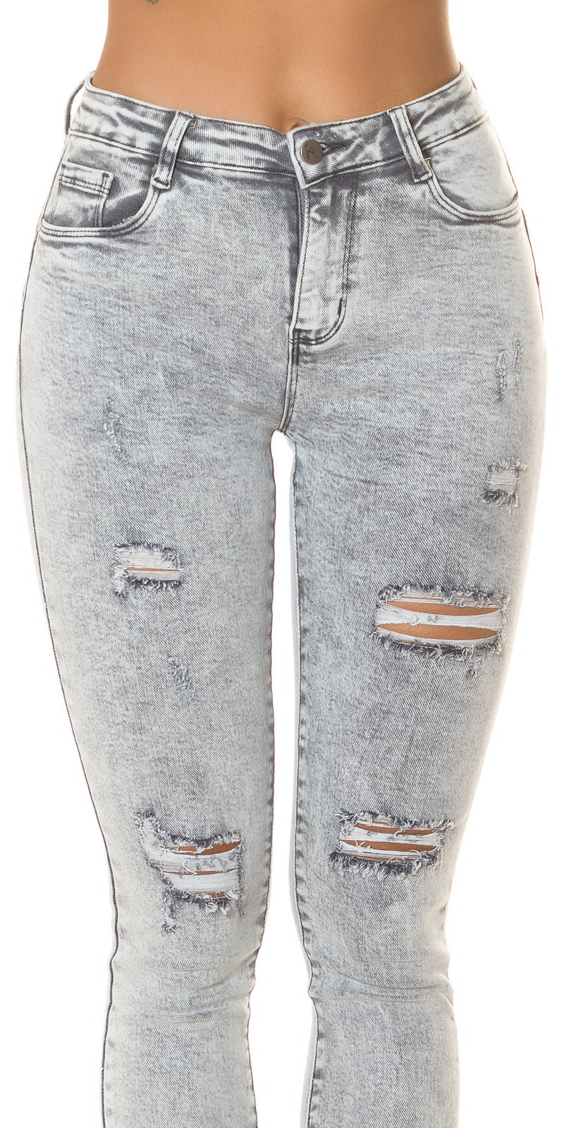 Seksowne jeansy Skinny Jeans w stylu acid wash