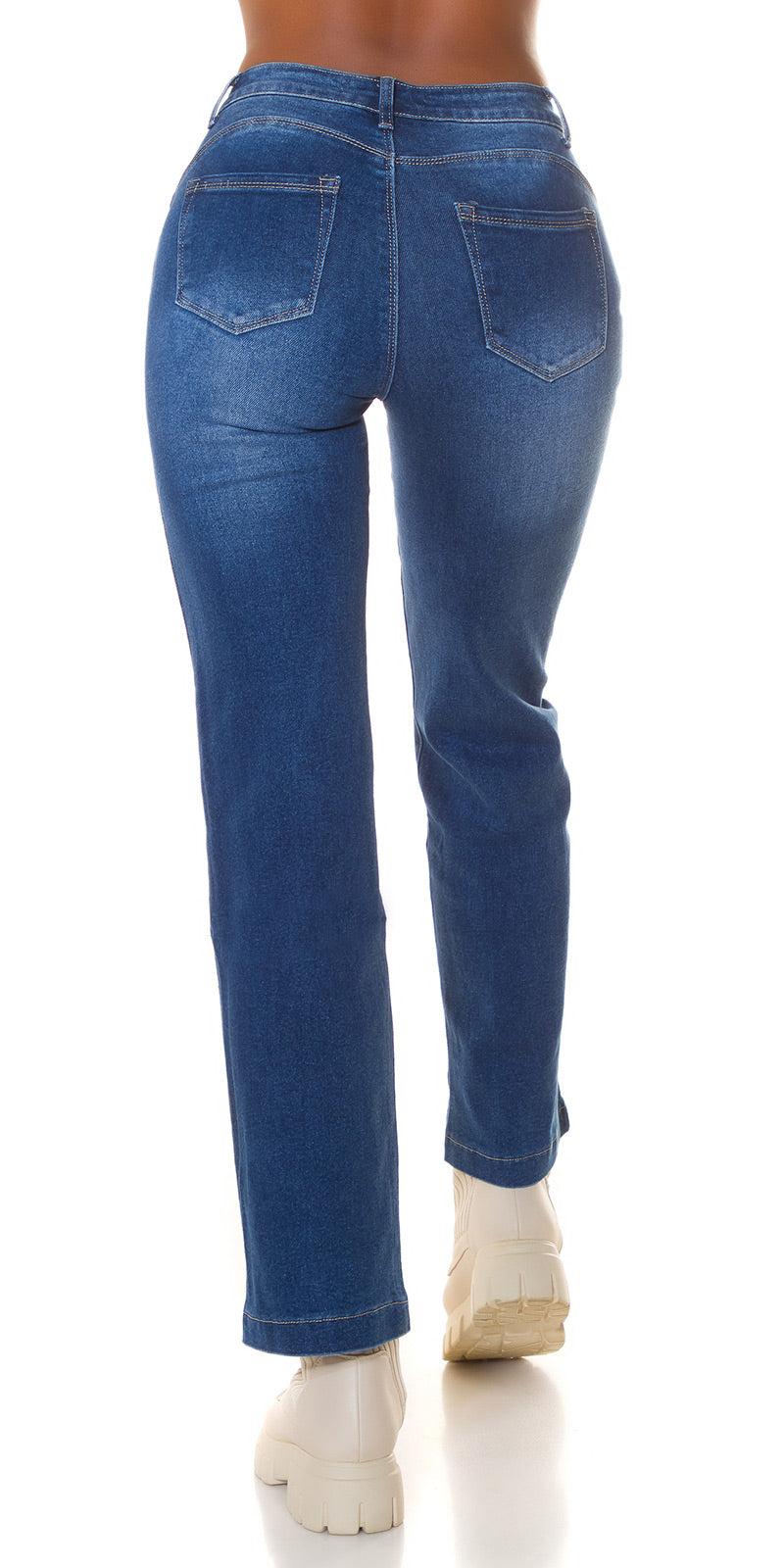 Seksowne "idealnie niebieskie" dżinsy Bootcut