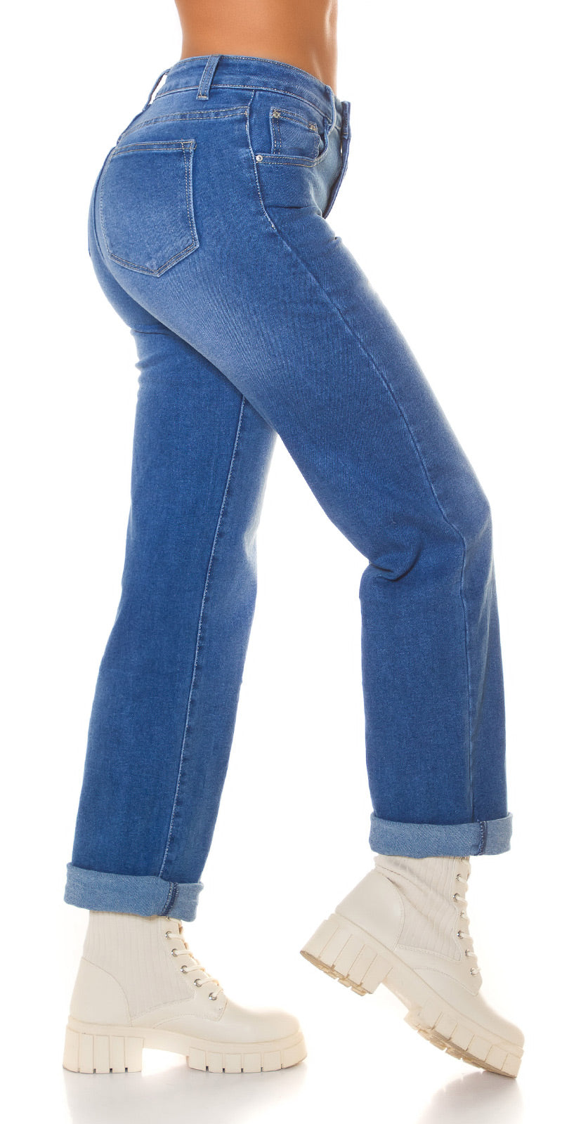 Modne dżinsy Bootcut z wysokim stanem