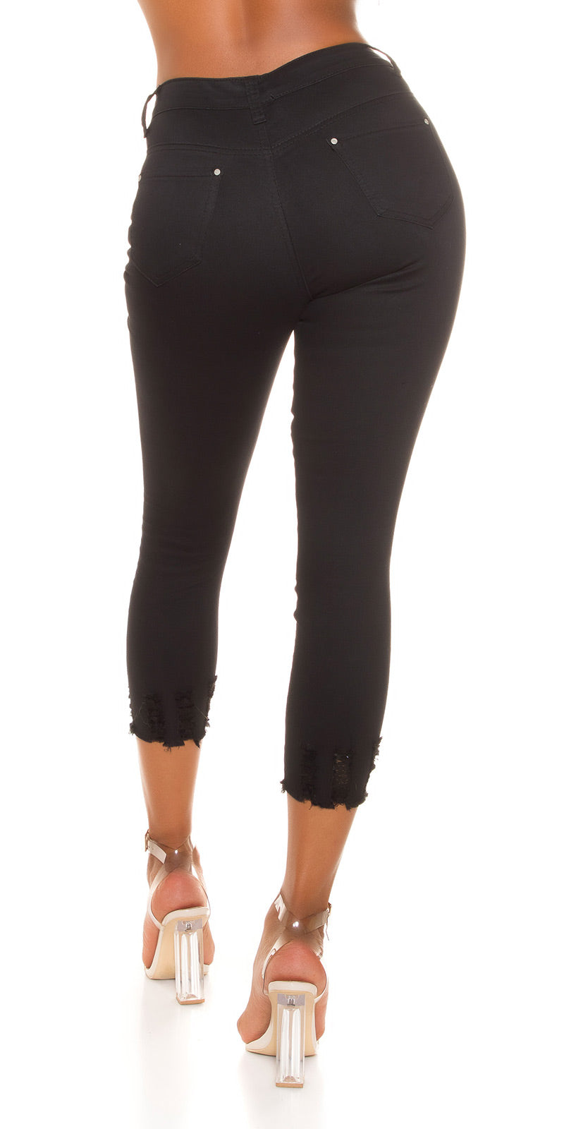 Seksowne podarte dżinsy slim fit