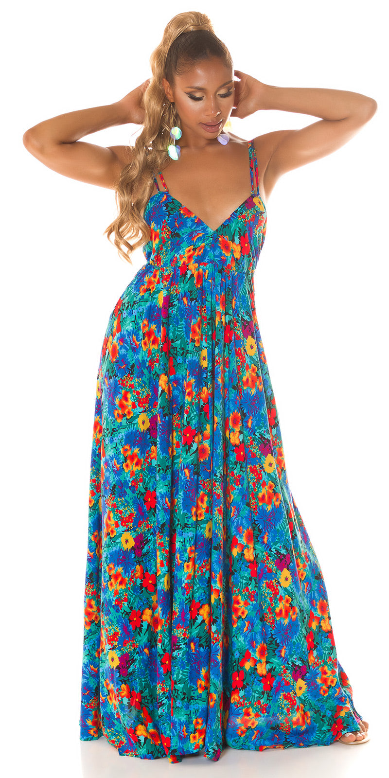 Seksowna sukienka Maxidress z niskim stanem