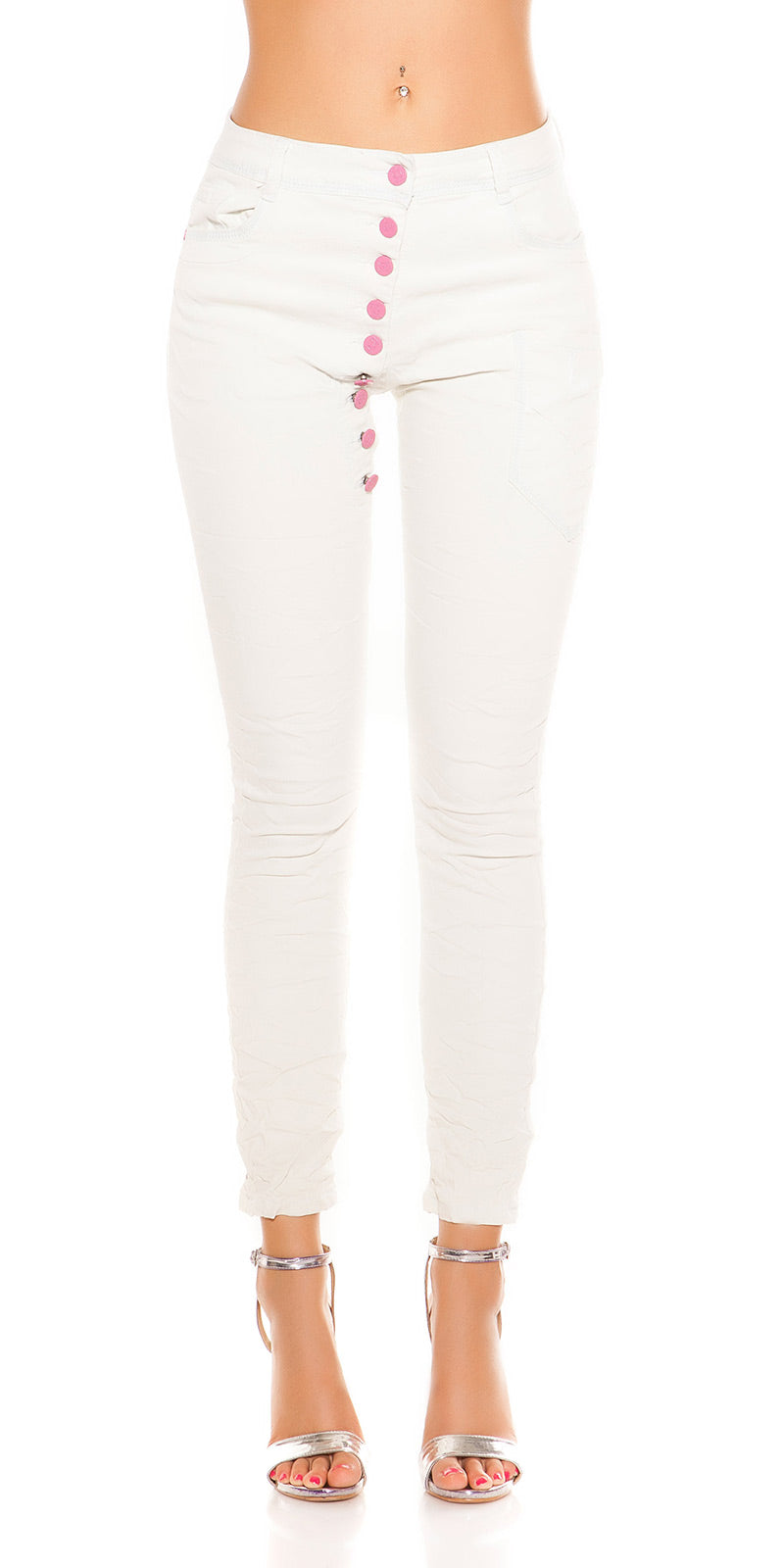 Modne spodnie Skinnies z obniżonym krokiem