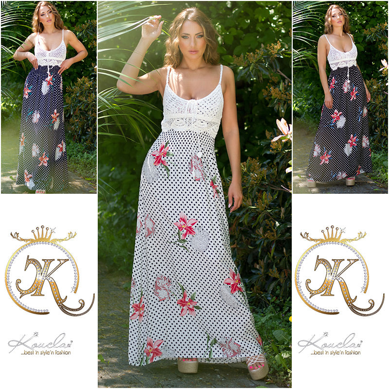 Seksowna sukienka Boho Maxidress z haftem