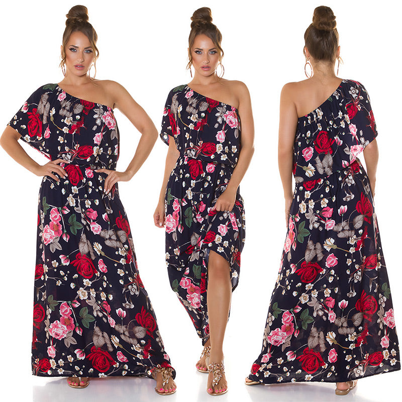 Seksowna sukienka 3w1 Latina Maxidress z kwiatowym nadrukiem