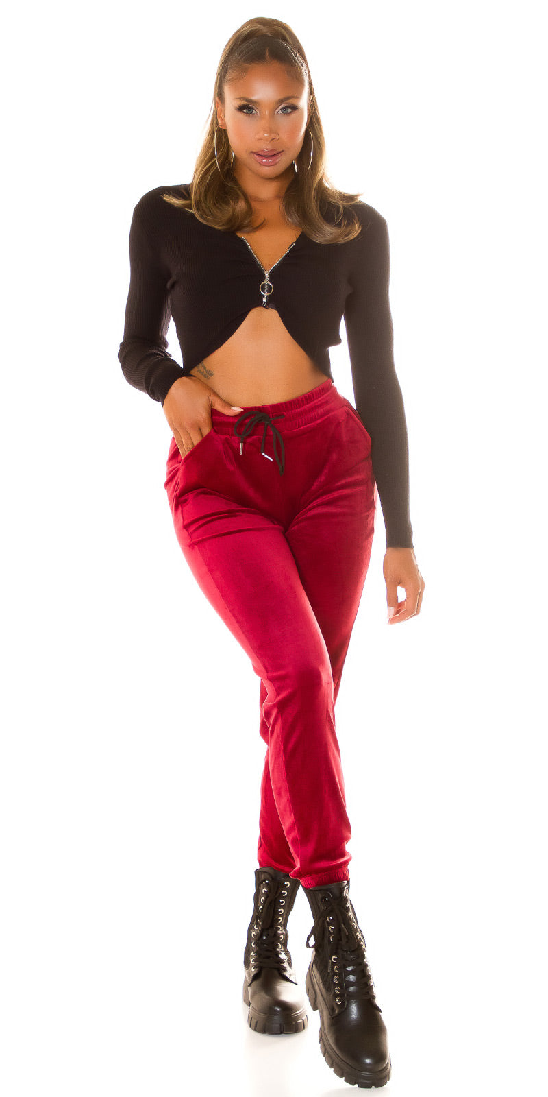 Seksowne joggery Musthave Loungewear wykonane z pluszu