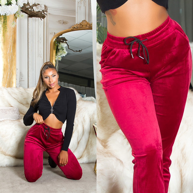 Seksowne joggery Musthave Loungewear wykonane z pluszu