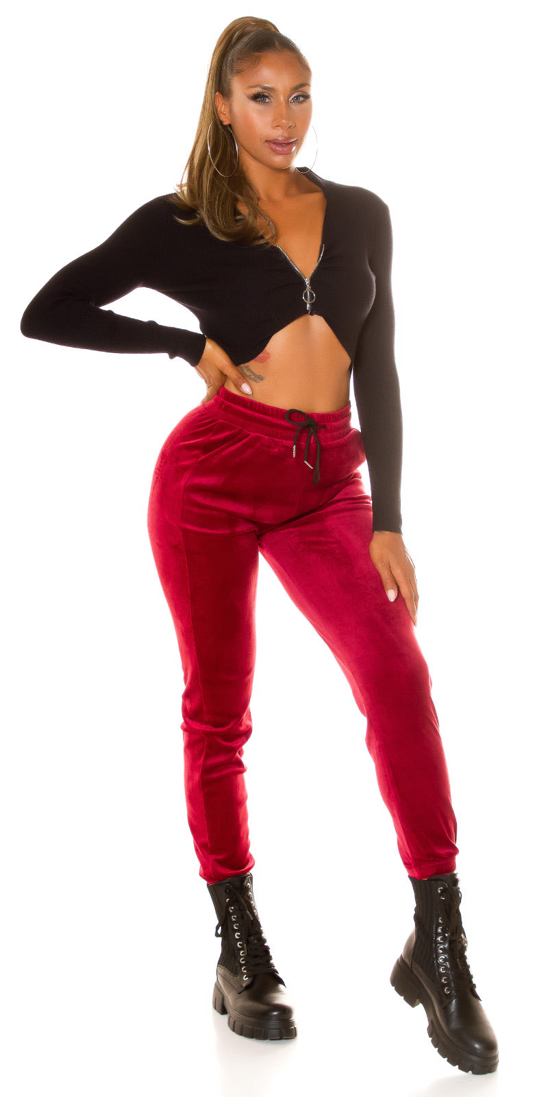 Seksowne joggery Musthave Loungewear wykonane z pluszu