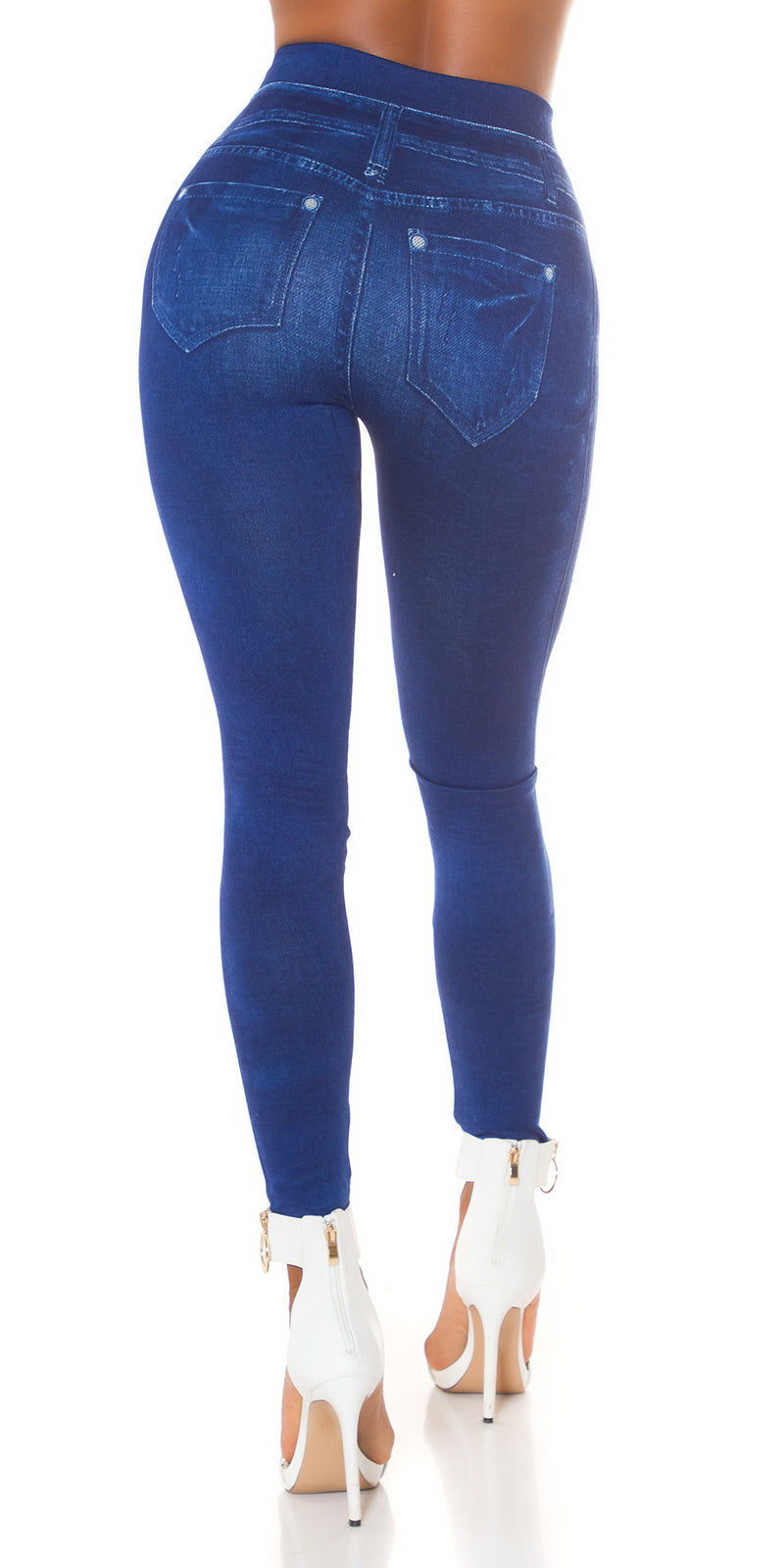 Seksowne legginsy z wysokim stanem z brokatem