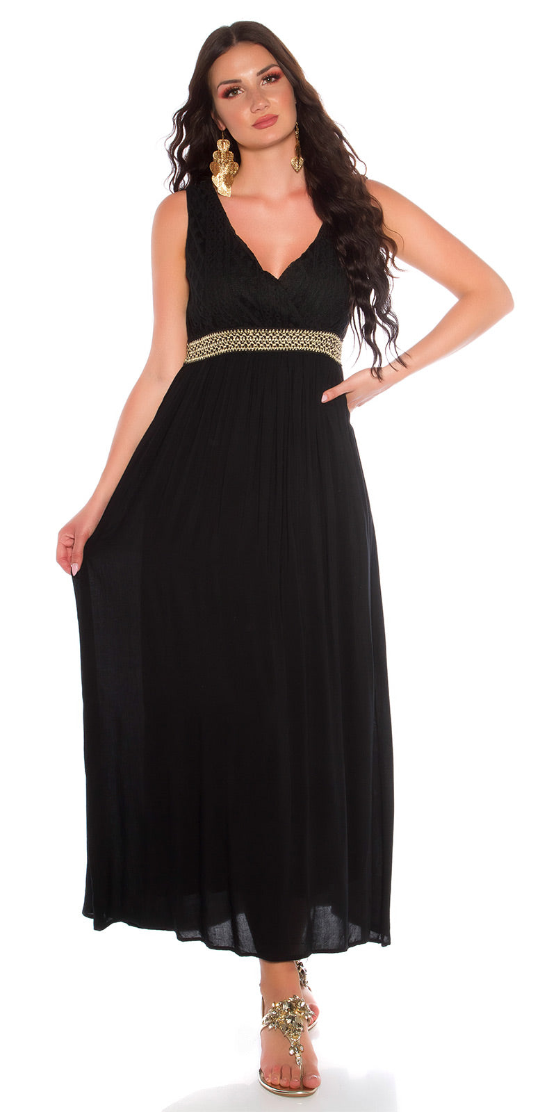 Seksowna sukienka Goddes Maxidress z koronką