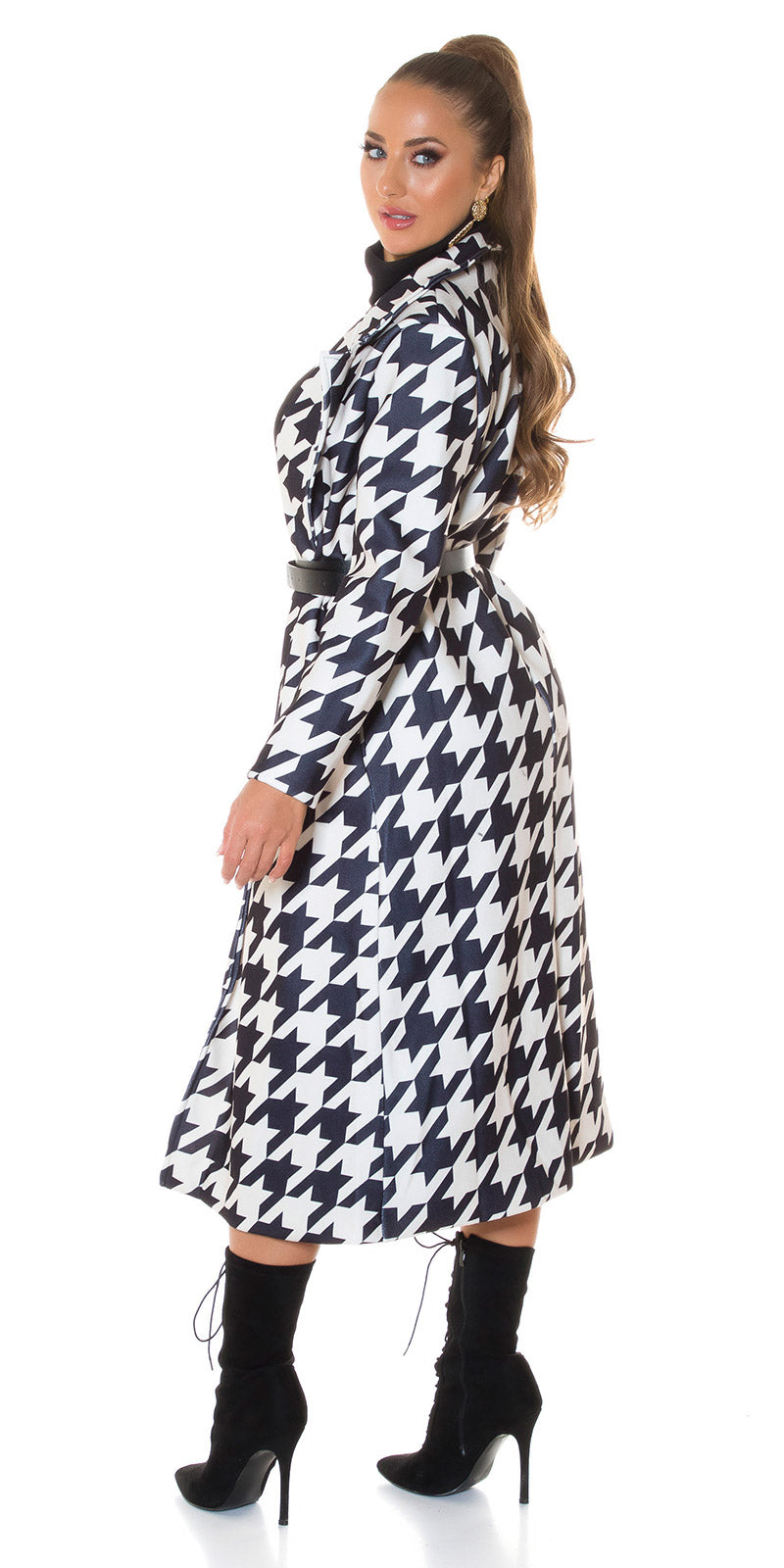 Stylowy płaszcz zimowy Parisian Chic z paskiem