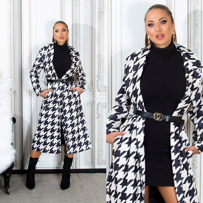 Stylowy płaszcz zimowy Parisian Chic z paskiem