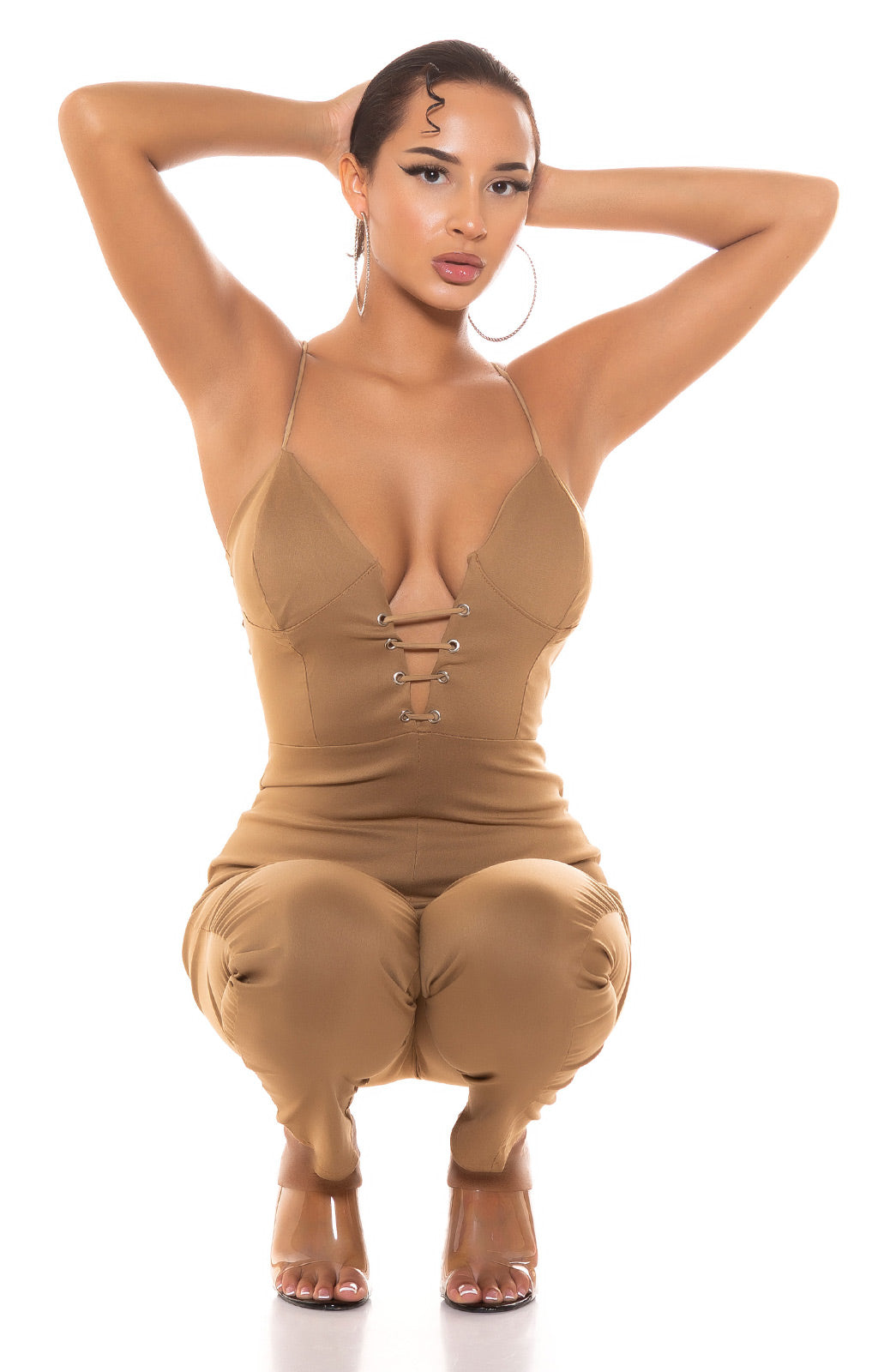 Seksowny kombinezon Skinny "Kylie Look" ze sznurowaniem