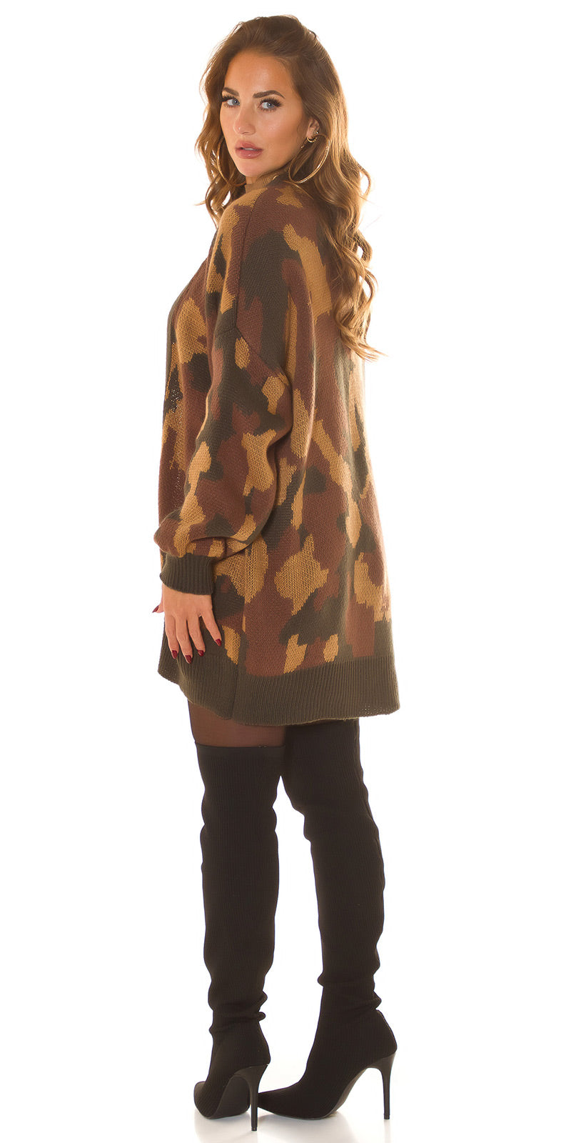 Seksowny dzianinowy kardigan oversize