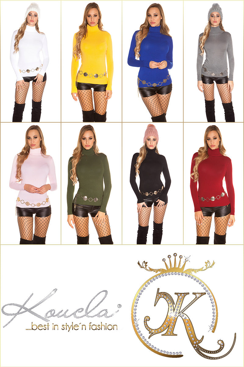 Modny podstawowy sweter z golfem
