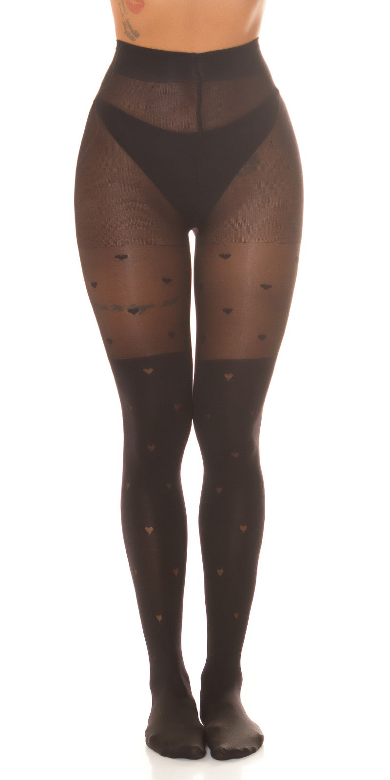 Seksowne rajstopy "Hearts" w stylu overknee