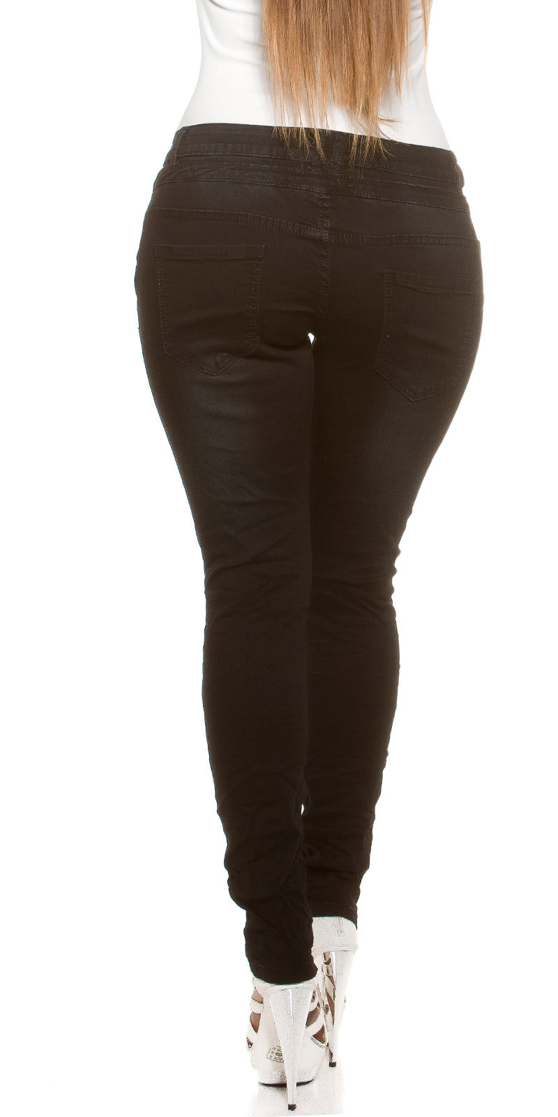 Rozmiar dla krągłych dziewczyn! Skinnies z guzikami i zamkiem błyskawicznym